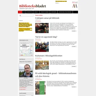 Biblioteksbladets nyhetsbrev startsida 2014