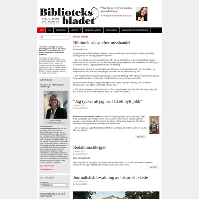 Biblioteksbladets nyhetsbrev startsida 2016