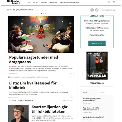 Biblioteksbladets nyhetsbrev startsida 2018