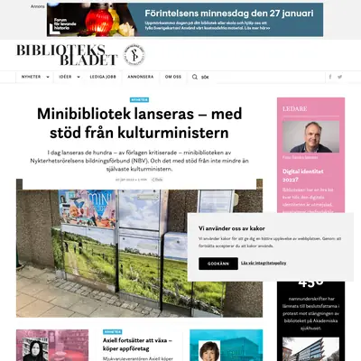 Biblioteksbladets nyhetsbrev startsida 2022
