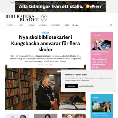 Biblioteksbladets nyhetsbrev startsida 2026
