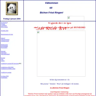 Bichon Frisé bladet startsida 2004