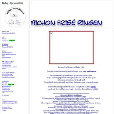 Bichon Frisé bladet startsida 2005