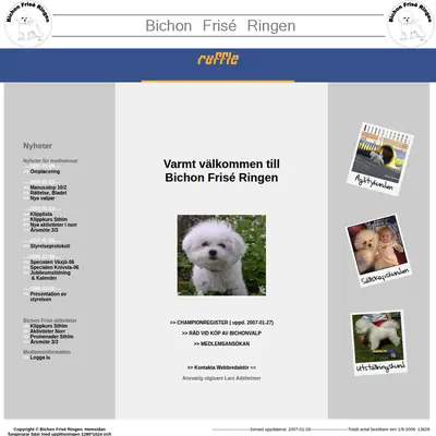 Bichon Frisé bladet startsida 2007