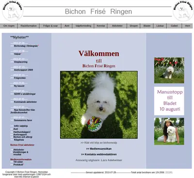 Bichon Frisé bladet startsida 2010