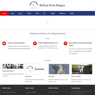 Bichon Frisé bladet startsida 2016