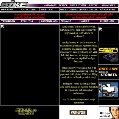 Bike startsida 2001