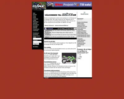 Bike startsida 2002