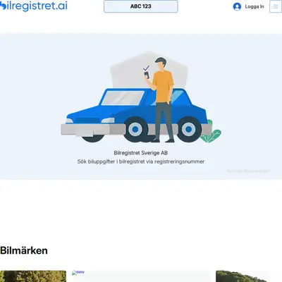 www.bilregistret.ai startsida 2025