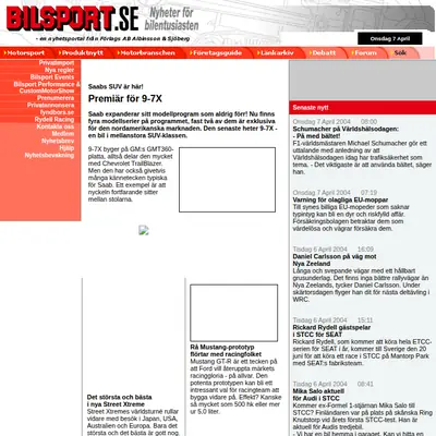 Bilsport startsida 2004