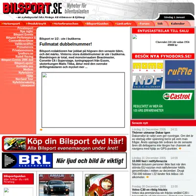 Bilsport startsida 2006