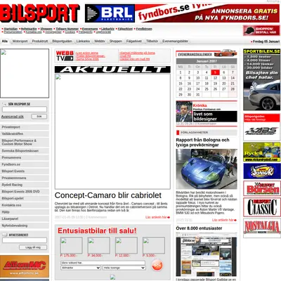 Bilsport startsida 2007