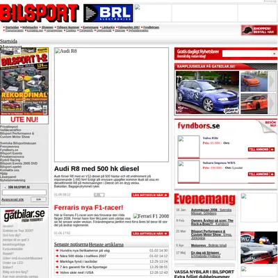 Bilsport startsida 2008