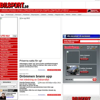 Bilsport startsida 2012