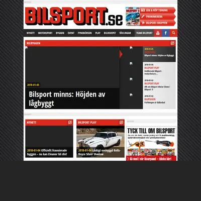 Bilsport startsida 2018