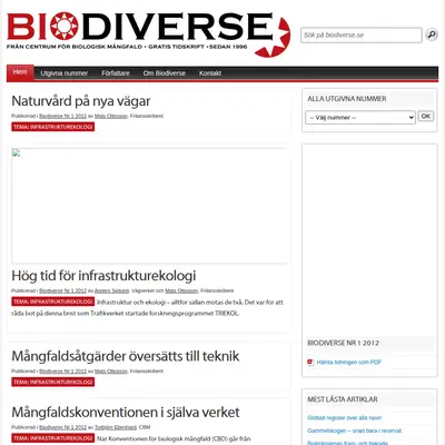 Biodiverse startsida 2013