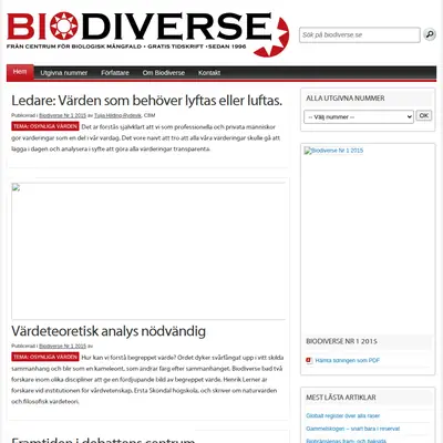 Biodiverse startsida 2015
