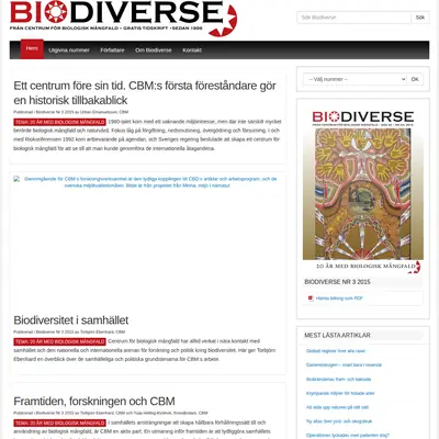 Biodiverse startsida 2016