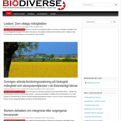 Biodiverse startsida 2017