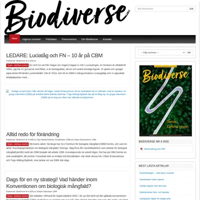 Biodiverse startsida 2021