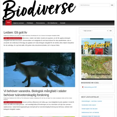 Biodiverse startsida 2022