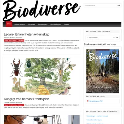 Biodiverse startsida 2023