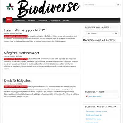 Biodiverse startsida 2025