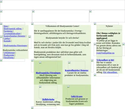 Biodynamisk Odling startsida 2005