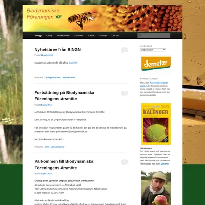Biodynamisk Odling startsida 2013