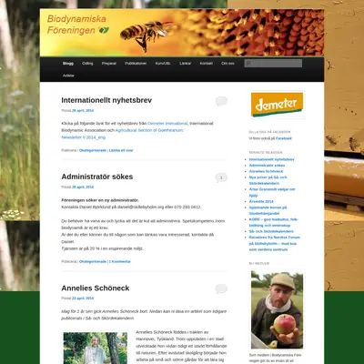 Biodynamisk Odling startsida 2014