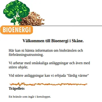 BIOENERGI startsida 2000