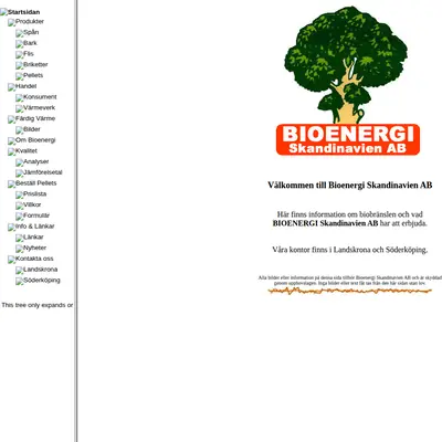BIOENERGI startsida 2003