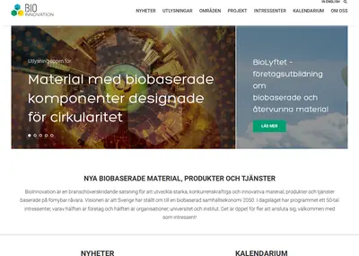 Bioinnovation.se startsida 2020