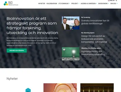 Bioinnovation.se startsida 2022