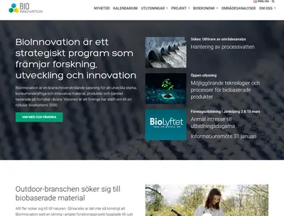 Bioinnovation.se startsida 2023