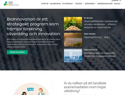 Bioinnovation.se startsida 2024