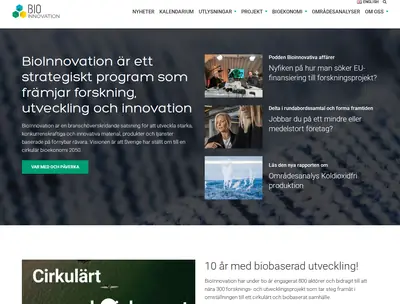 Bioinnovation.se startsida 2025