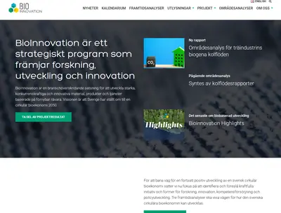 Bioinnovation.se startsida 2026