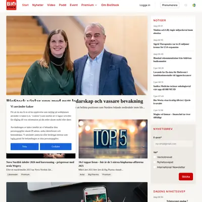 BioStock, biostock.se startsida 2026