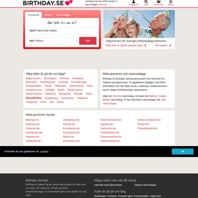 www.birthday.se startsida 2020