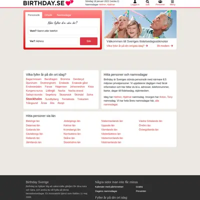 www.birthday.se startsida 2022