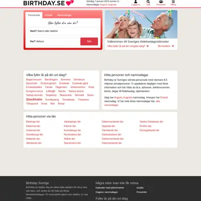 www.birthday.se startsida 2024