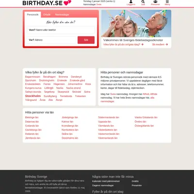 www.birthday.se startsida 2025