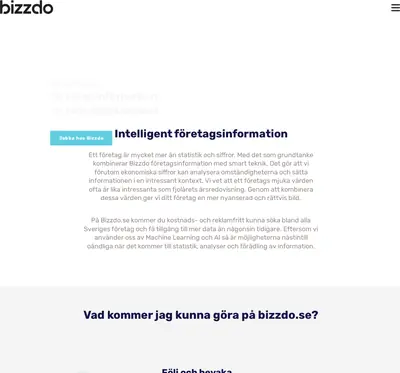 bizzdo.se startsida 2018