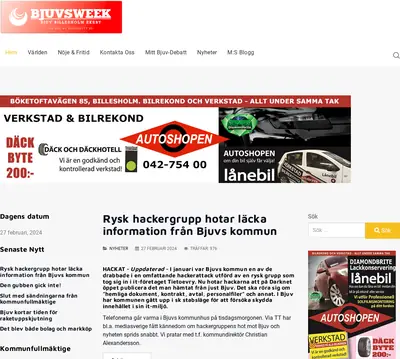 www.bjuvsweek.se startsida 2024