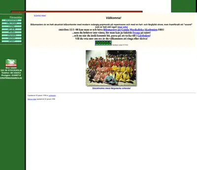 www.blasmasters.se startsida 1998