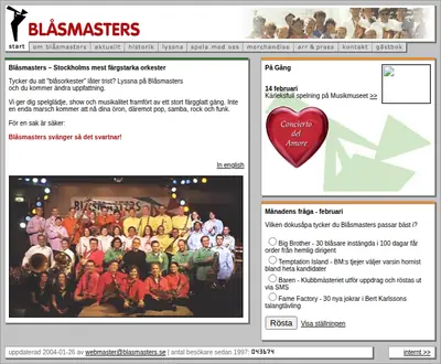 www.blasmasters.se startsida 2004