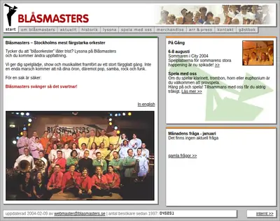 www.blasmasters.se startsida 2005