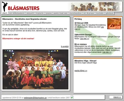 www.blasmasters.se startsida 2006