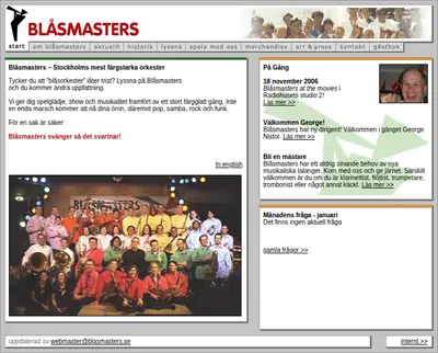 www.blasmasters.se startsida 2007